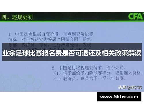 业余足球比赛报名费是否可退还及相关政策解读